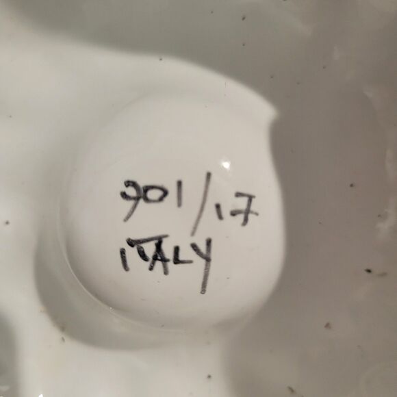 Vtg Ceramic Jello Bundt Mold White Pink Blue Green Hand Painted Italy Wall Decor - Picture 5 of 10